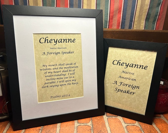 Cheyanne - Name, Origin, with or without King James Version Bible Verse