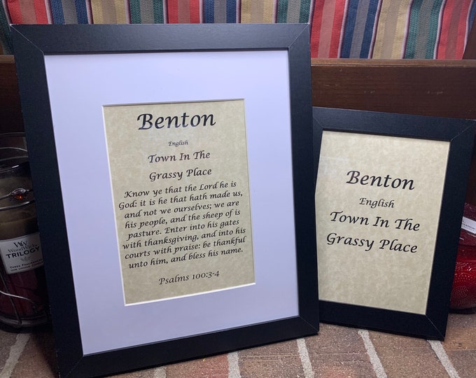 Benton - Name, Origin, with or without King James Version Bible Verse