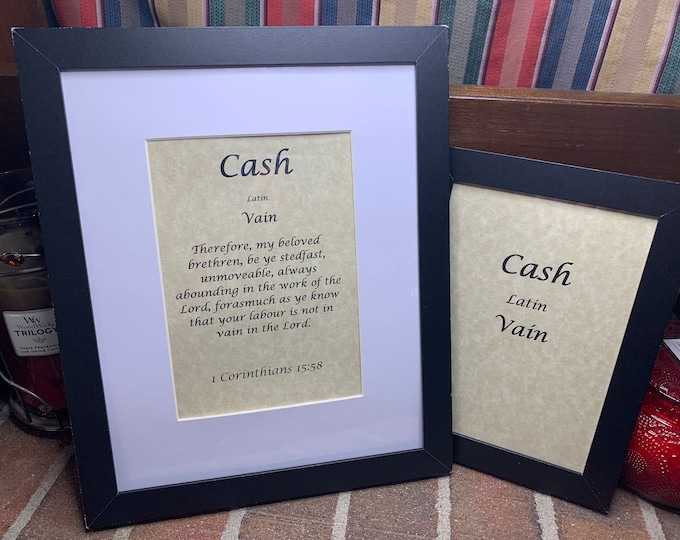 Cash - Name, Origin, with or without King James Version Bible Verse