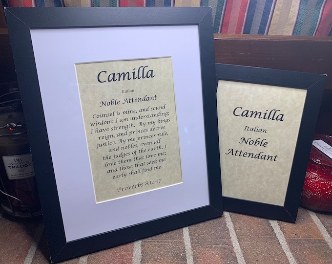 Camilla- Name, Origin, with or without King James Version Bible Verse