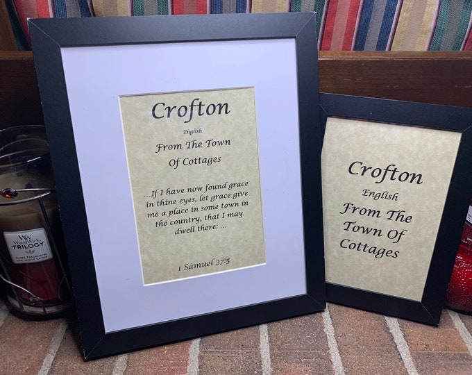 Crofton - Name, Origin, with or without King James Version Bible Verse