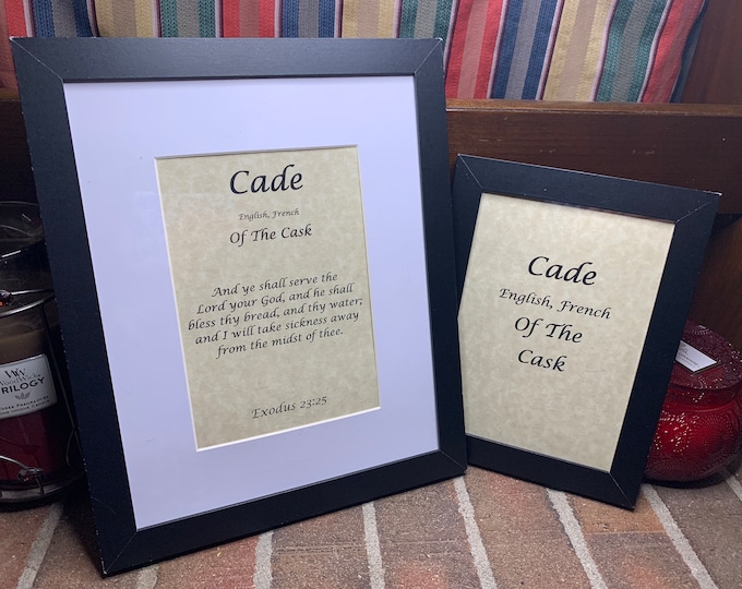 Cade - Name, Origin, with or without King James Version Bible Verse