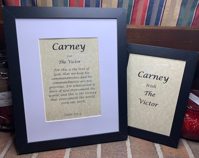 Carney - Name, Origin, with or without King James Version Bible Verse