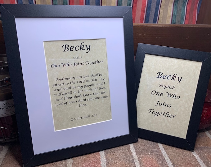 Becky - Name, Origin, with or without King James Version Bible Verse