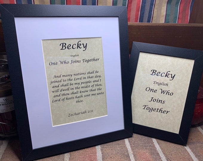 Becky - Name, Origin, with or without King James Version Bible Verse