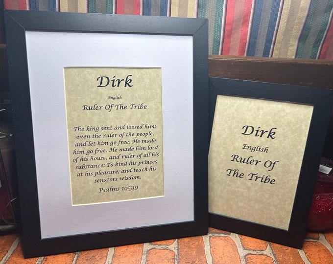 Dirk - Name, Origin, with or without King James Version Bible Verse