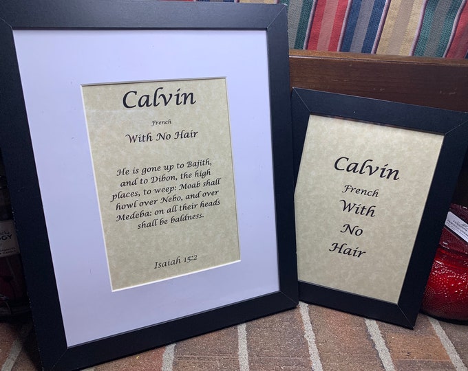 Calvin - Name, Origin, with or without King James Version Bible Verse