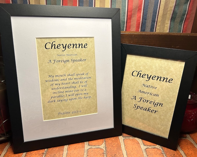 Cheyenne - Name, Origin, with or without King James Version Bible Verse