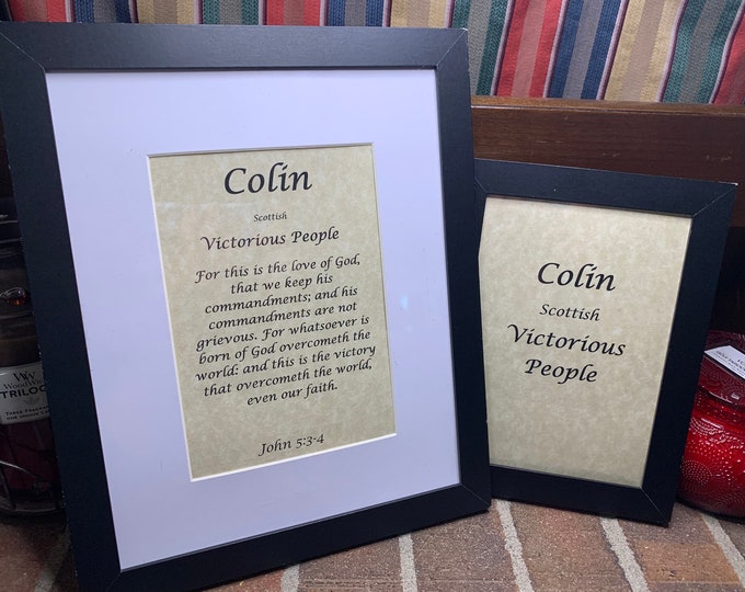 Colin - Name, Origin, with or without King James Version Bible Verse