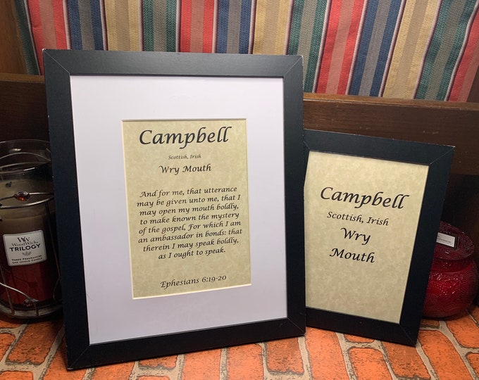 Campbell - Name, Origin, with or without King James Version Bible Verse