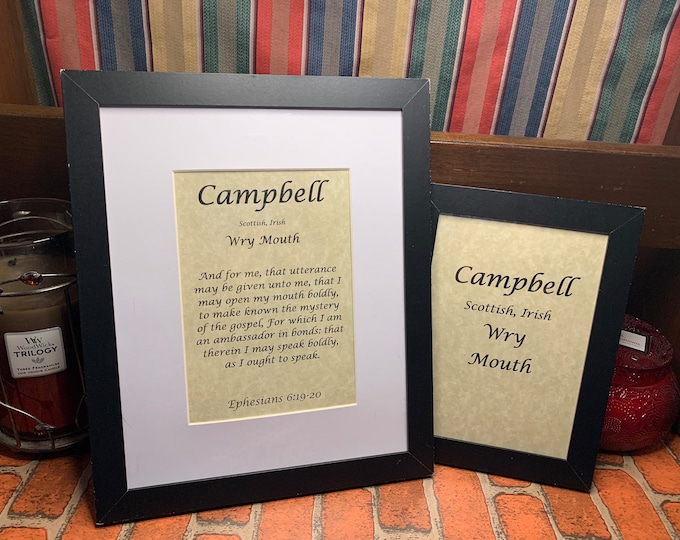 Campbell - Name, Origin, with or without King James Version Bible Verse