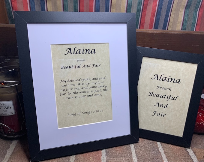 Alaina - Name, Origin, with or without King James Version Bible Verse