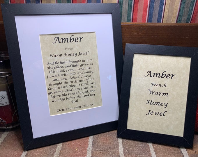 Amber - Name, Origin, with or without King James Version Bible Verse