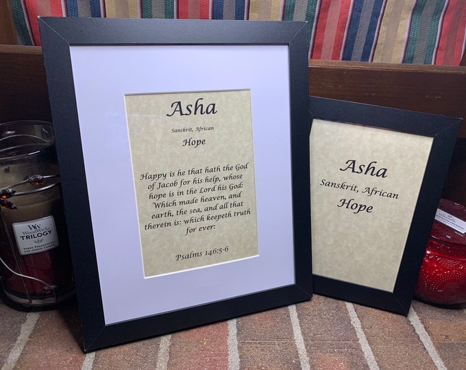 Asha - Name, Origin, with or without King James Version Bible Verse