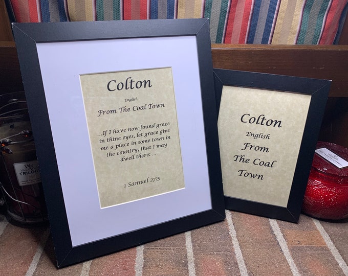 Colton - Name, Origin, with or without King James Version Bible Verse