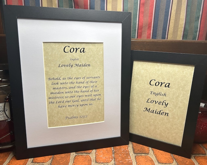 Cora - Name, Origin, with or without King James Version Bible Verse