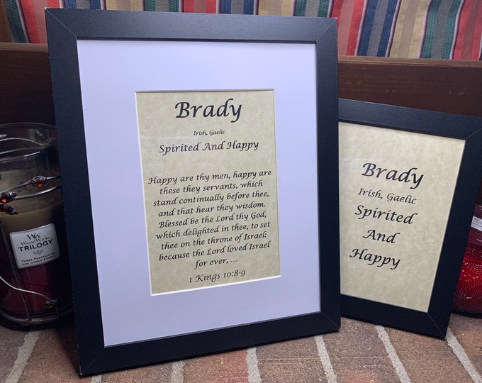 Brady - Name, Origin, with or without King James Version Bible Verse