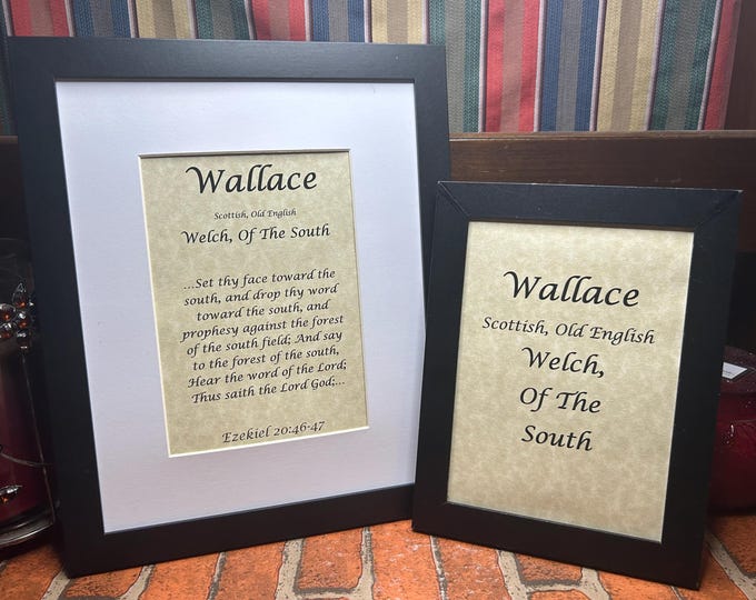 Wallace - Name, Origin, with or without King James Version Bible Verse