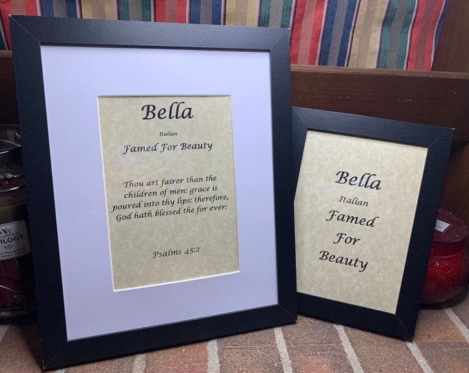 Bella - Name, Origin, with or without King James Version Bible Verse