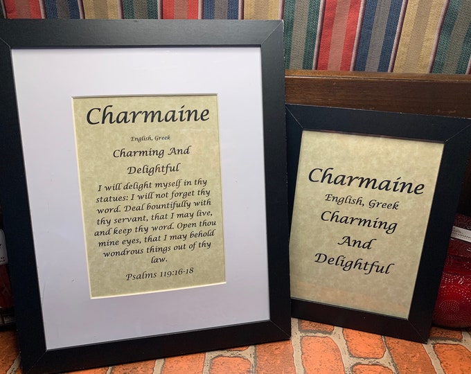 Charmaine - Name, Origin, with or without King James Version Bible Verse