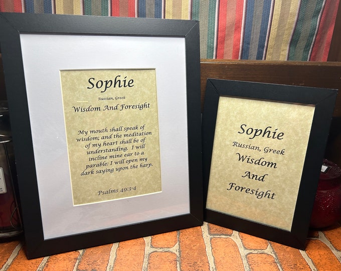 Sophie - Name, Origin, with or without King James Version Bible Verse