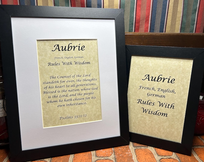 Aubrie - Name, Origin, with or without King James Version Bible Verse