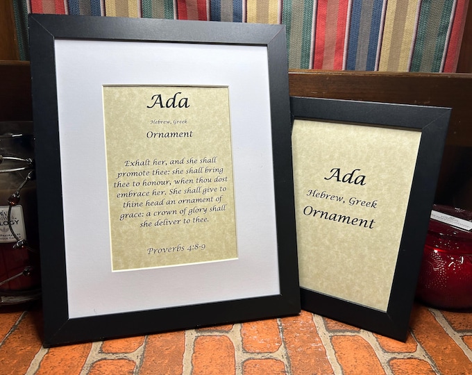 Ada - Name, Origin, with or without King James Version Bible Verse