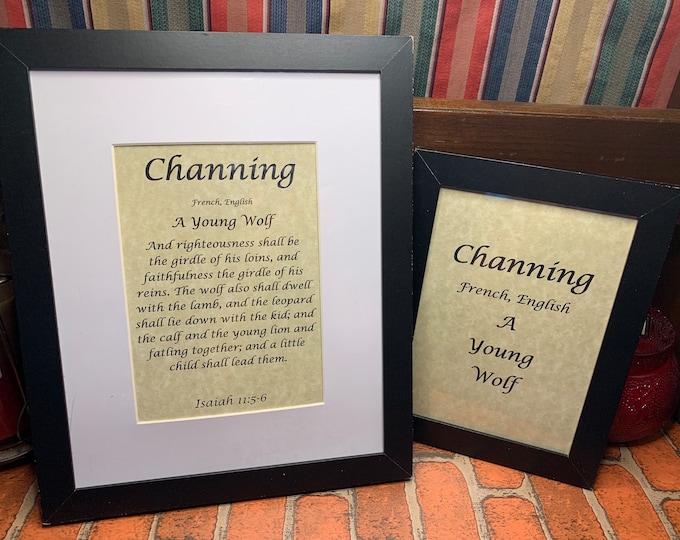 Channing - Name, Origin, with or without King James Version Bible Verse