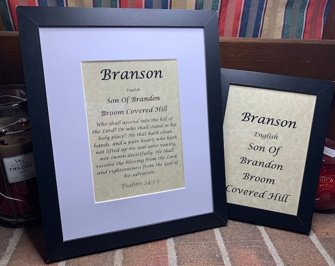 Branson - Name, Origin, with or without King James Version Bible Verse