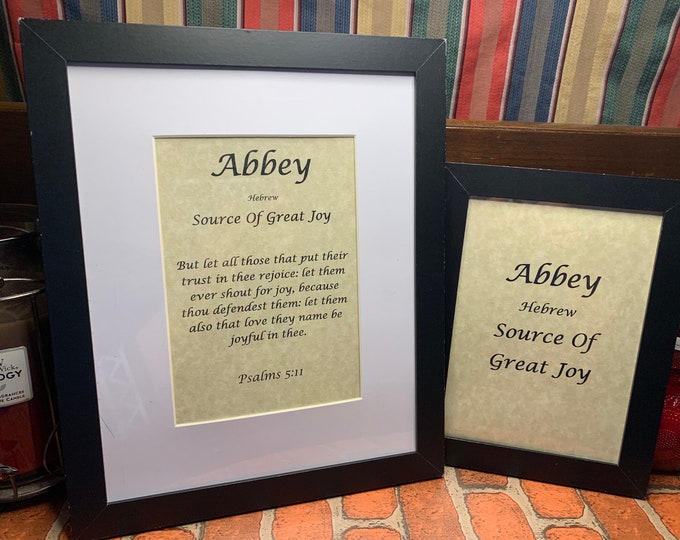 Abbey - Name, Origin, with or without King James Version Bible Verse
