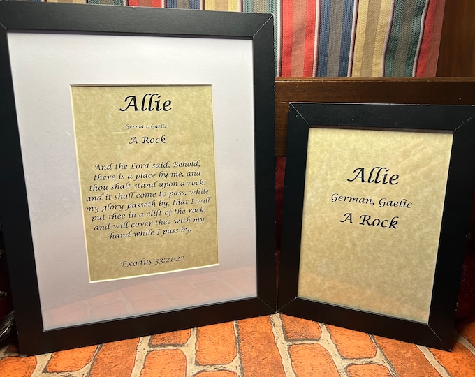 Allie - Name, Origin, with or without King James Version Bible Verse