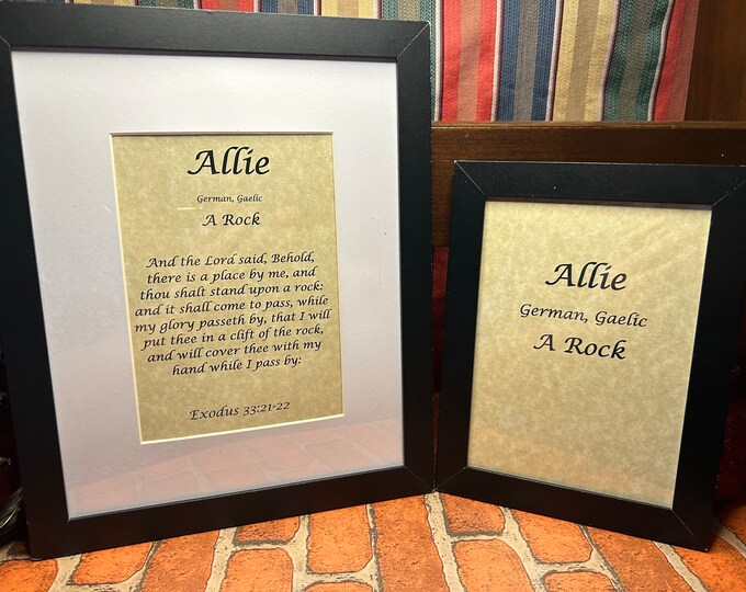 Allie - Name, Origin, with or without King James Version Bible Verse