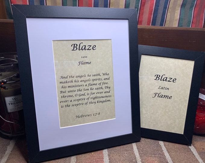 Blaze - Name, Origin, with or without King James Version Bible Verse