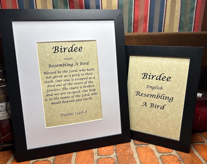 Birdee - Name, Origin, with or without King James Version Bible Verse