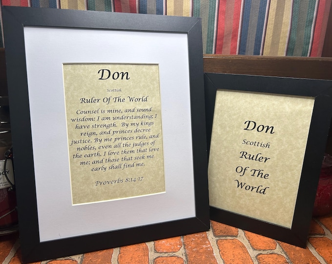 Don - Name, Origin, with or without King James Version Bible Verse