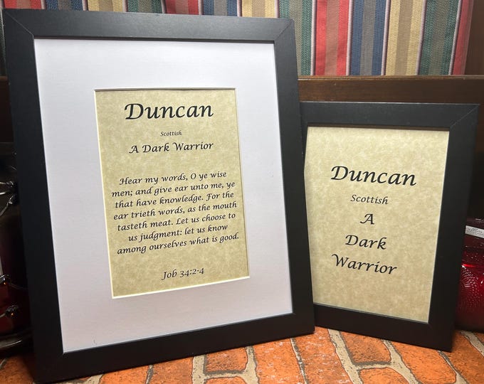 Duncan - Name, Origin, with or without King James Version Bible Verse