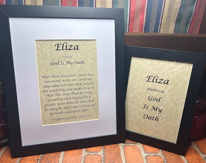 Eliza - Name, Origin, with or without King James Version Bible Verse