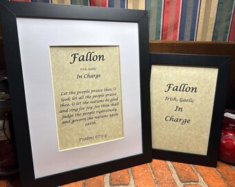 Fallon - Name, Origin, with or without King James Version Bible Verse