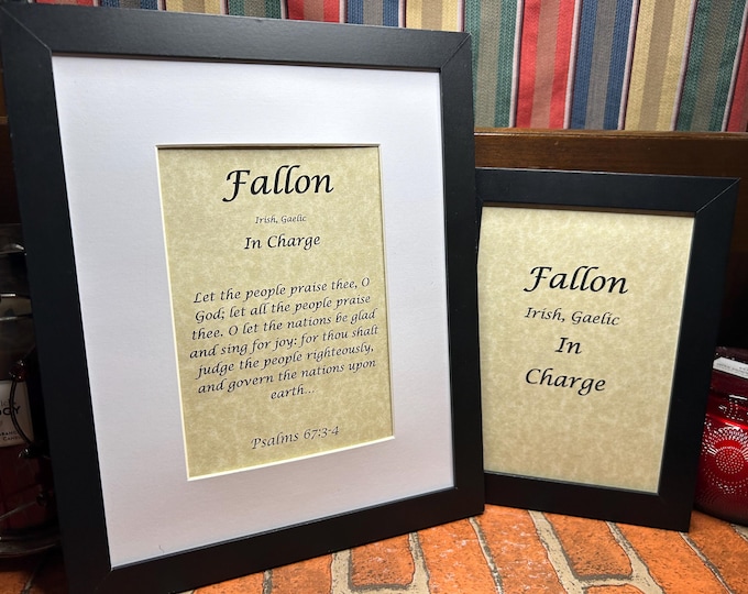 Fallon - Name, Origin, with or without King James Version Bible Verse