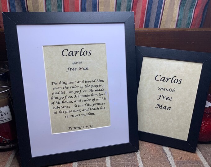 Carlos - Name, Origin, with or without King James Version Bible Verse