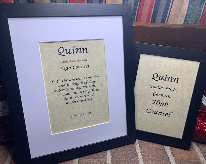 Quinn - Name, Origin, with or without King James Version Bible Verse