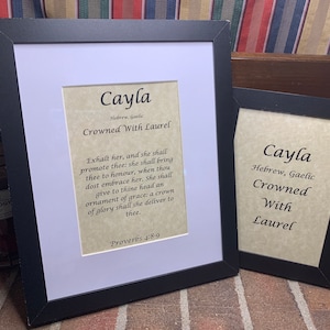 Cayla - Name, Origin, with or without King James Version Bible Verse