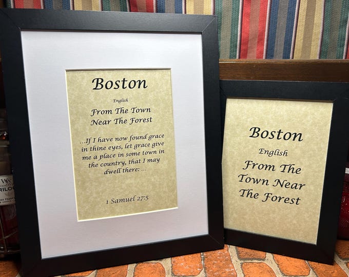 Boston - Name, Origin, with or without King James Version Bible Verse