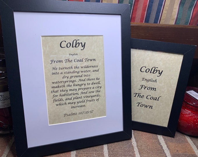 Colby - Name, Origin, with or without King James Version Bible Verse