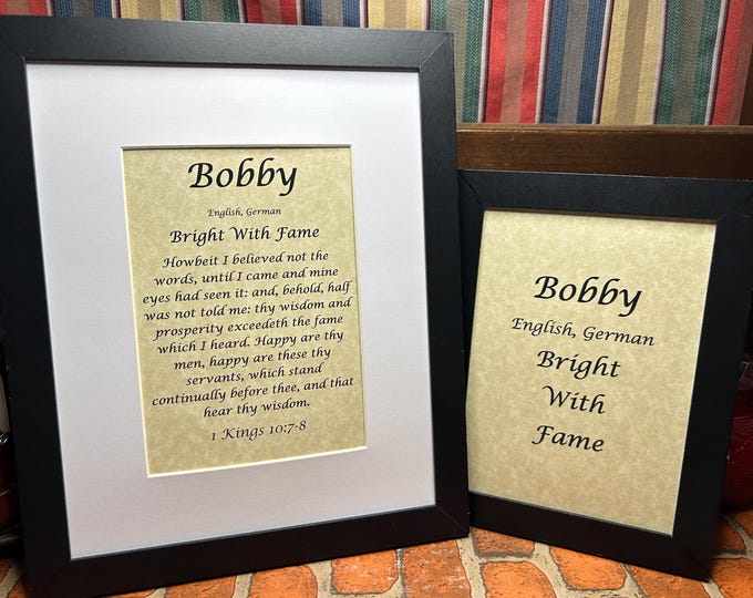 Bobby - Name, Origin, with or without King James Version Bible Verse