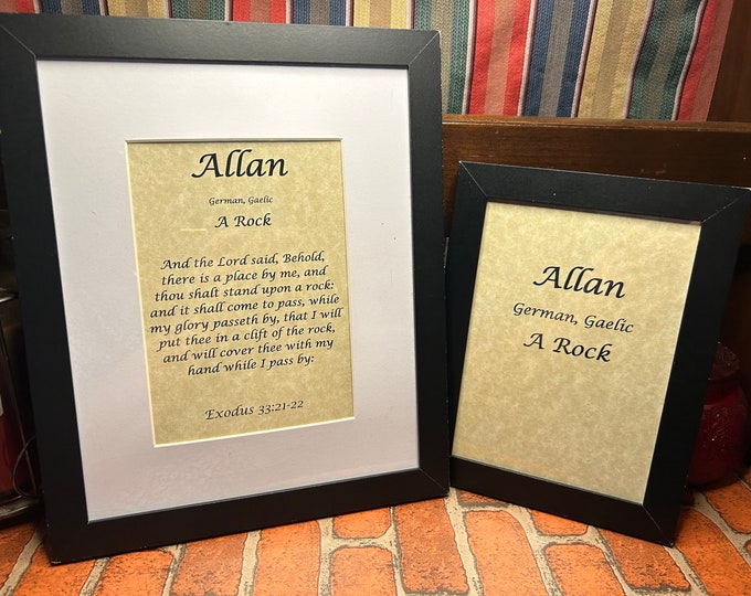 Allan - Name, Origin, with or without King James Version Bible Verse