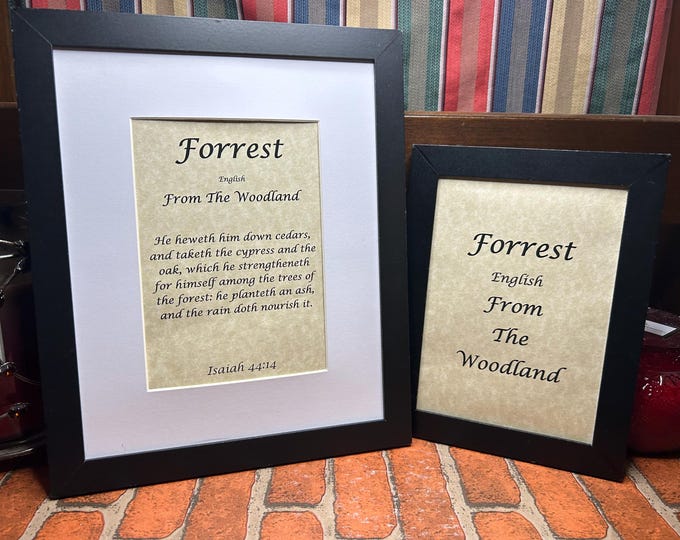 Forrest - Name, Origin, with or without King James Version Bible Verse