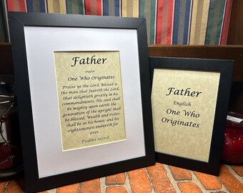 Father - Name, Origin, with or without King James Version Bible Verse