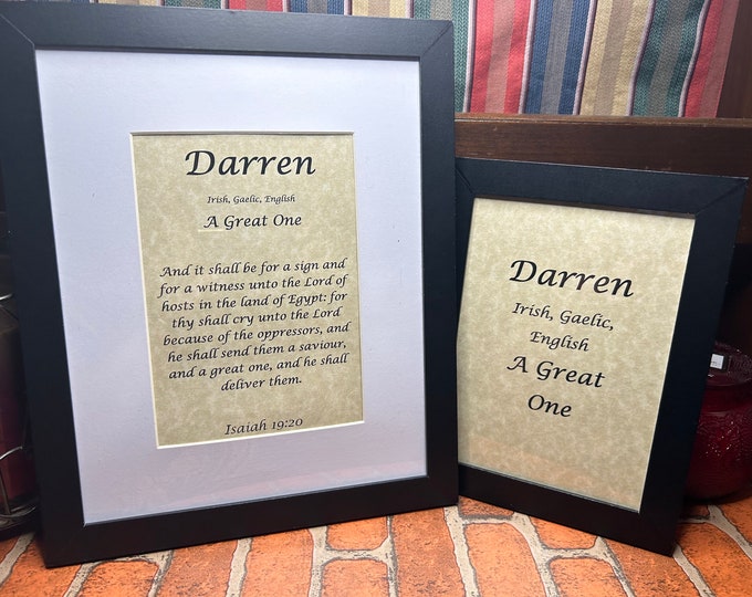 Darren - Name, Origin, with or without King James Version Bible Verse
