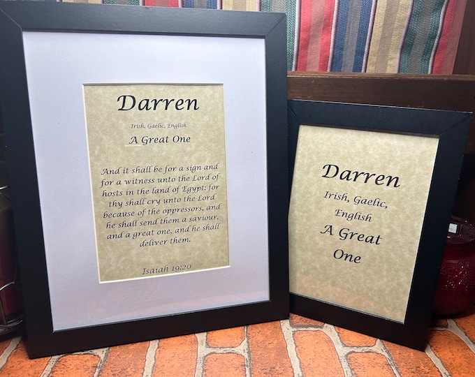 Darren - Name, Origin, with or without King James Version Bible Verse